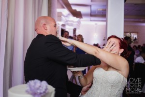 Love Ever More wedding photographer cake face smash