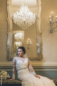Pearl Paper Studios wedding photographer bride and chandelier