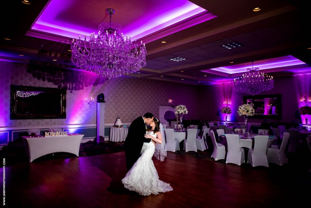 crystal ballroom nj wedding couple dip in ballroom werth photography