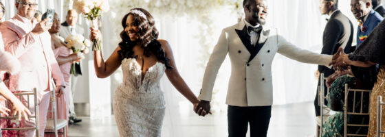 Bride and groom during wedding ceremony