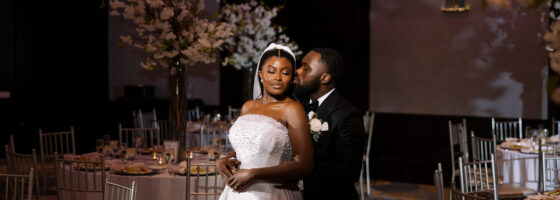 bride and groom in ballroom sheraton eatontown hotel new jersey