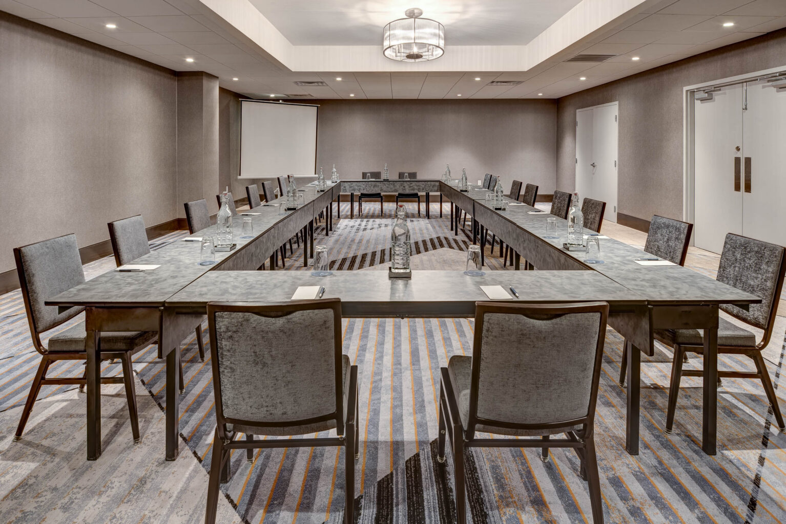 Room set for a small meeting at the Sheraton Eatontown